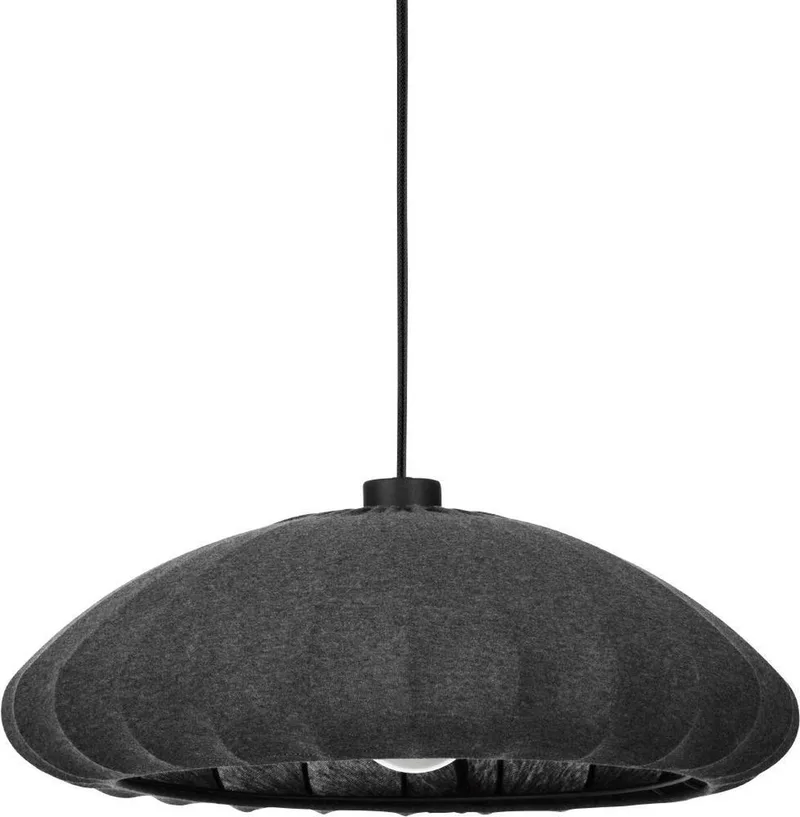 Barlaston Hanglamp - E27 - Ø 45 cm - Zwart | Grijs - uitwasbaar Textiel från EGLO i Svart – produktbild
