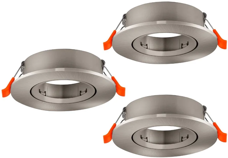 Barranco Inbouwspot - GU10 - Ø 9 cm - Set van 3 stuks - Kantelbaar de EGLO en Gris – photo produit