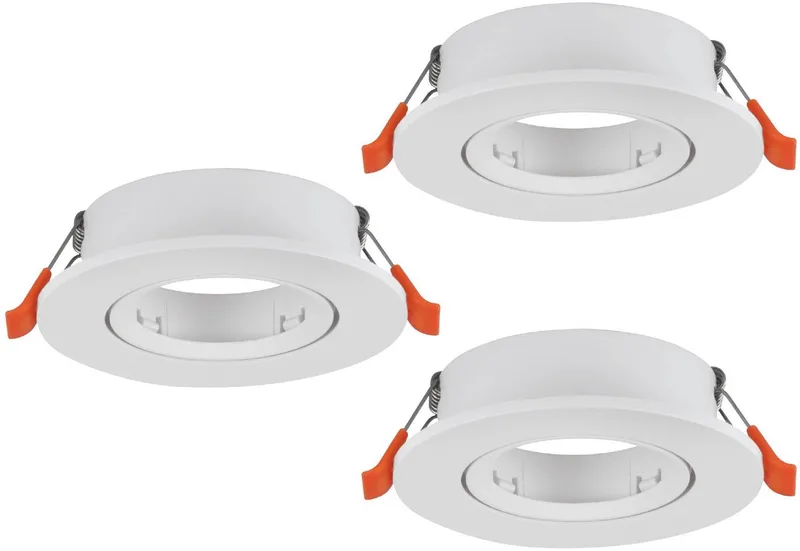 Barranco Inbouwspot - GU10 - Ø 9 cm - Set van 3 stuks - Kantelbaar de EGLO en Blanc – photo produit