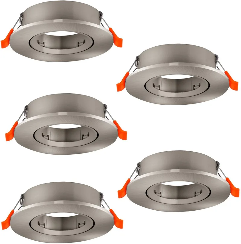 Barranco Inbouwspot - GU10 - Ø 9 cm - Set van 5 stuks - Kantelbaar de EGLO en Gris – photo produit