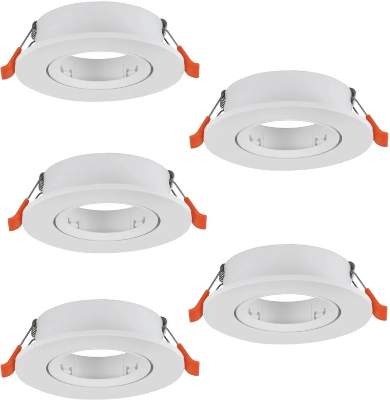 Barranco Inbouwspot - GU10 - Ø 9 cm - Set van 5 stuks - Kantelbaar de EGLO en Blanc – photo produit