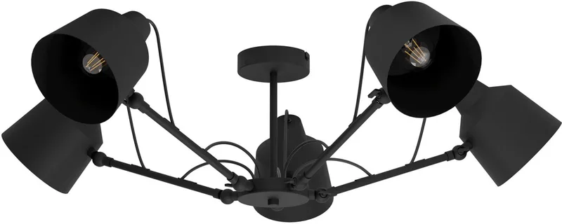 Basurtu Plafondlamp - E27 - Ø 105 cm van EGLO in Zwart – productfoto