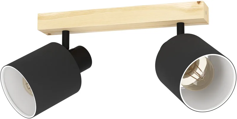 Batallas Opbouwspot - E27 - 30 cm - Zwart | Bruin by EGLO in Black – product photo