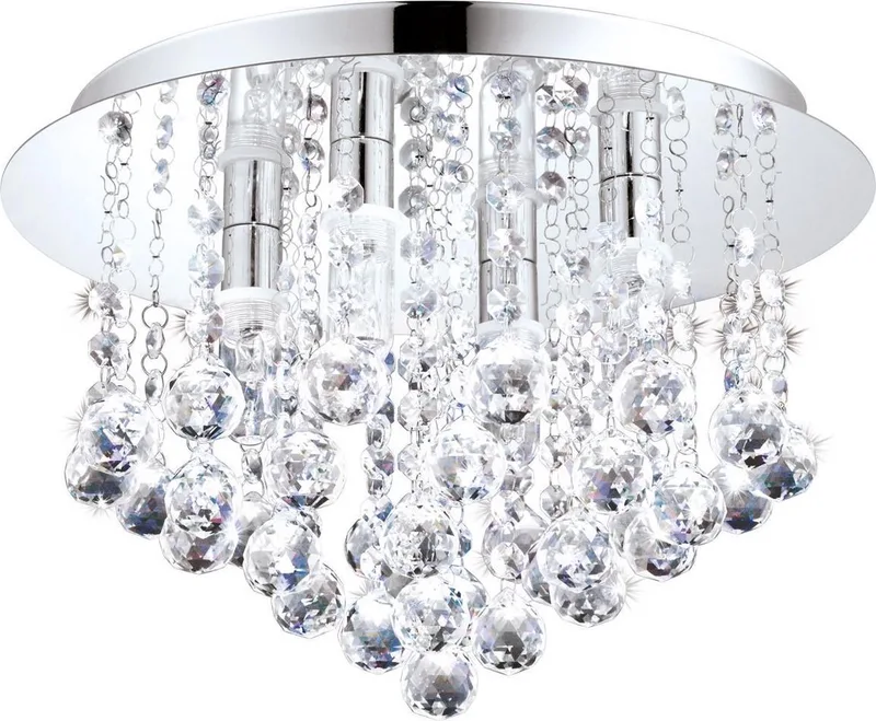 Batholino Almonte - Plafondlamp - 4 Lichts - Helder de EGLO en Chrome – photo produit