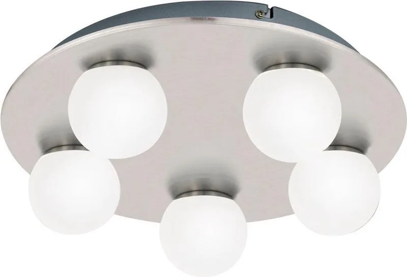 Batholino Mosiano - Wand/Plafondlamp - 5 Lichts - Ø350mm. - Wit de EGLO en Nikkel-Mat – photo produit