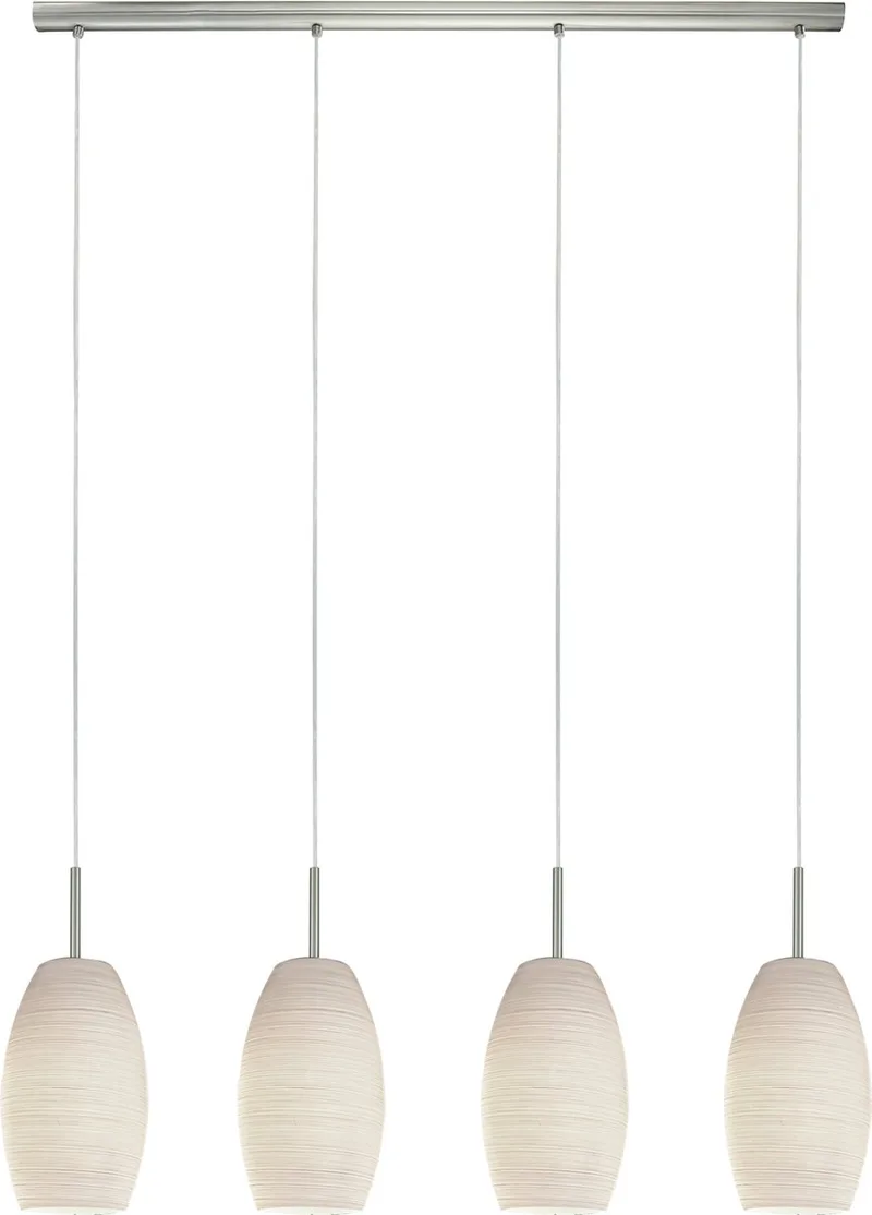 Batista 3 Hanglamp - E27 - 102 cm - Nikkel-Mat/Wit fra EGLO i Grå – produktbillede