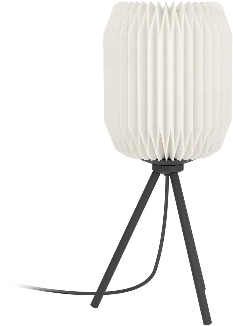 Belgrave Tafellamp - E27 - 44 cm - Zwart/Wit - Papier fra EGLO i Sort – produktbillede