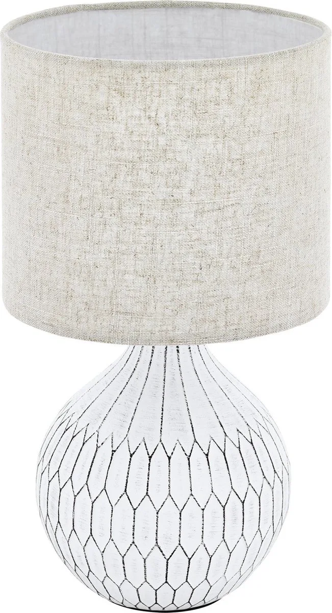 Bellariva 3 Tafellamp - E27 - 36 cm - Wit/Lichtbruin by EGLO in White – product photo