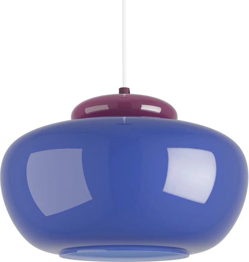 Berardelli Hanglamp - E27 - Ø 30 cm - Blauw/Bordeaux van EGLO in Blauw – productfoto