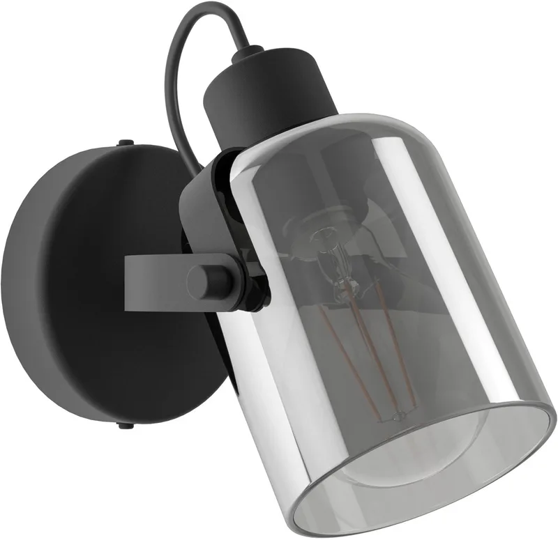 Berregas Spot - E27 - 11 cm - Rookglas - Zwart | Grijs de EGLO en Noir – photo produit