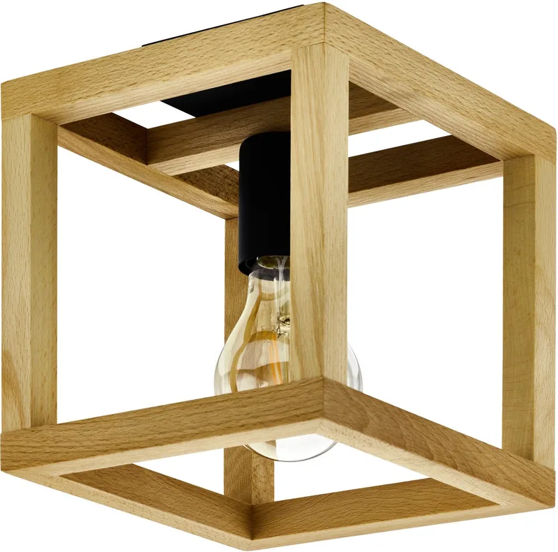 Blackcrown 1 Plafondlamp - E27 - 20 cm - Zwart | Bruin von EGLO in Schwarz – Produktfoto