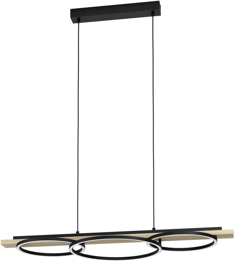 Boyal hanglamp - LED - 40cm - Hout - Zwart by EGLO in Brown – product photo