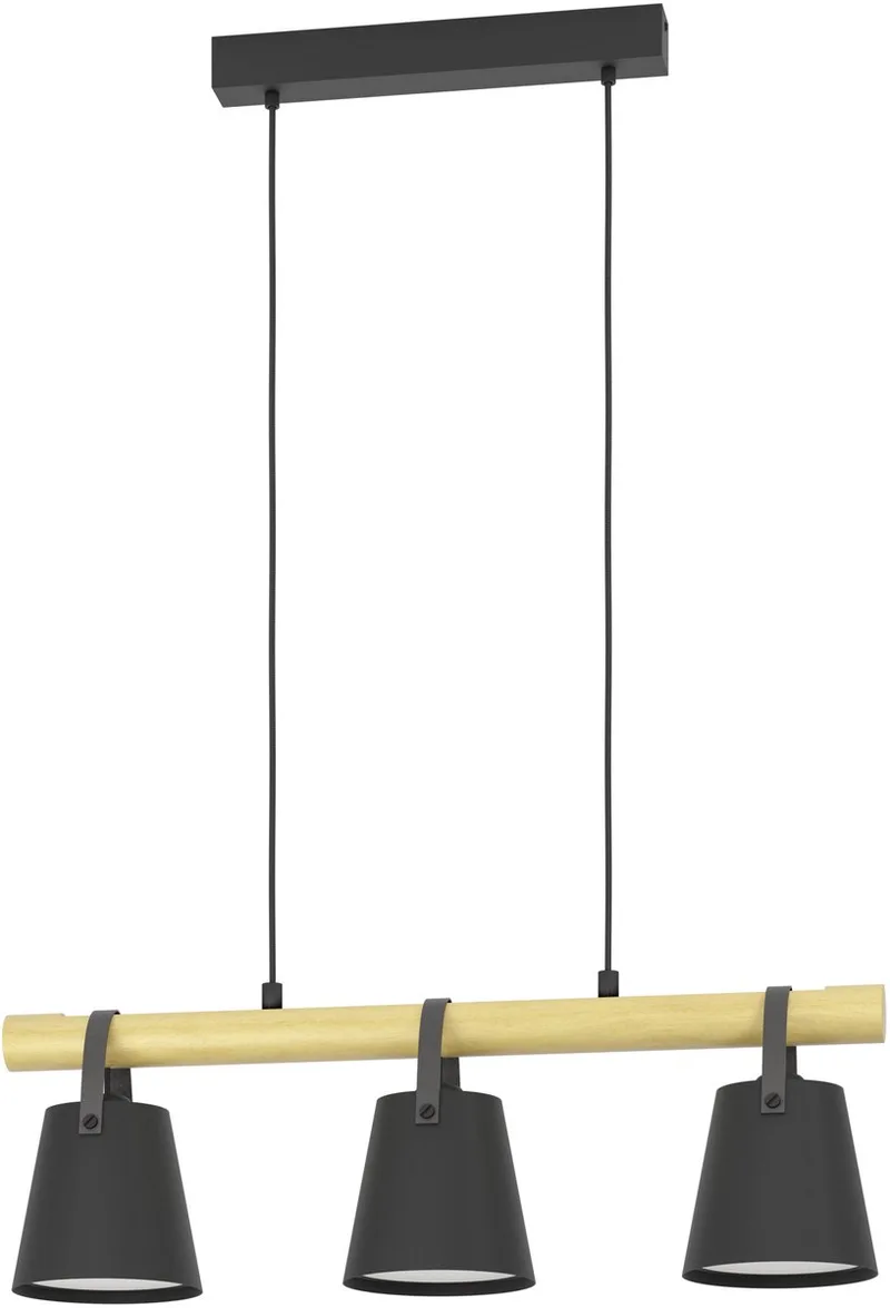 Boyle Hanglamp - E27 - 78 cm - Zwart/Bruin/Wit fra EGLO i Sort – produktbillede