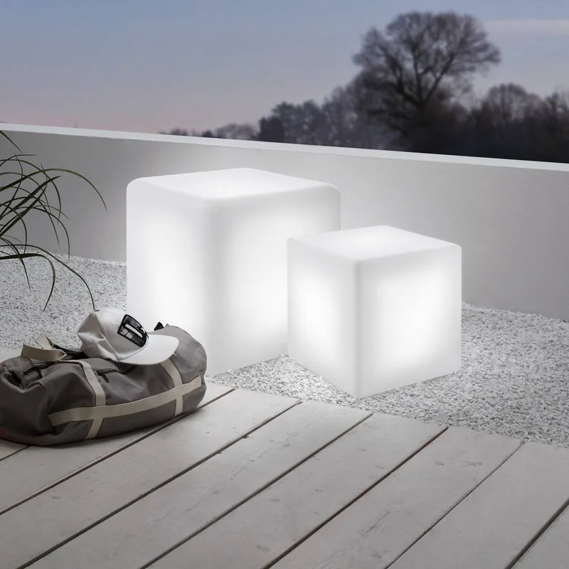 Udendørs lampe Bottona cube E27 hvid, 30 x 30cm fra EGLO i Hvid – produktbillede