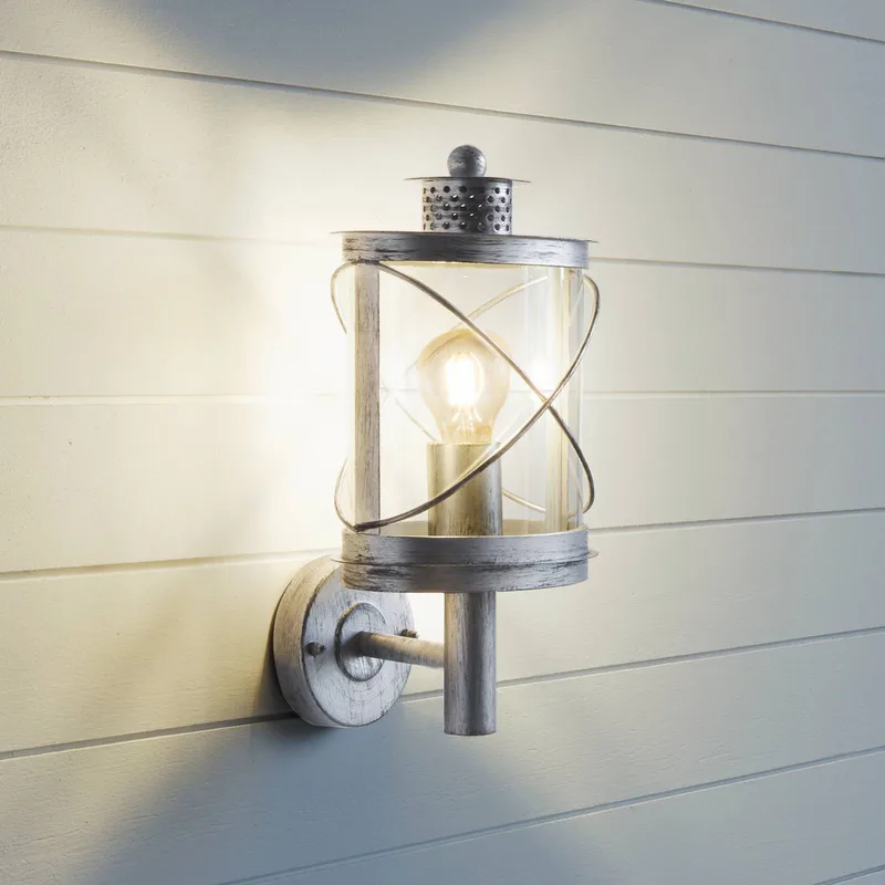 Buitenwandlamp Hilburn 1 met decoratieve kap de EGLO en Zilver-antiek – photo produit