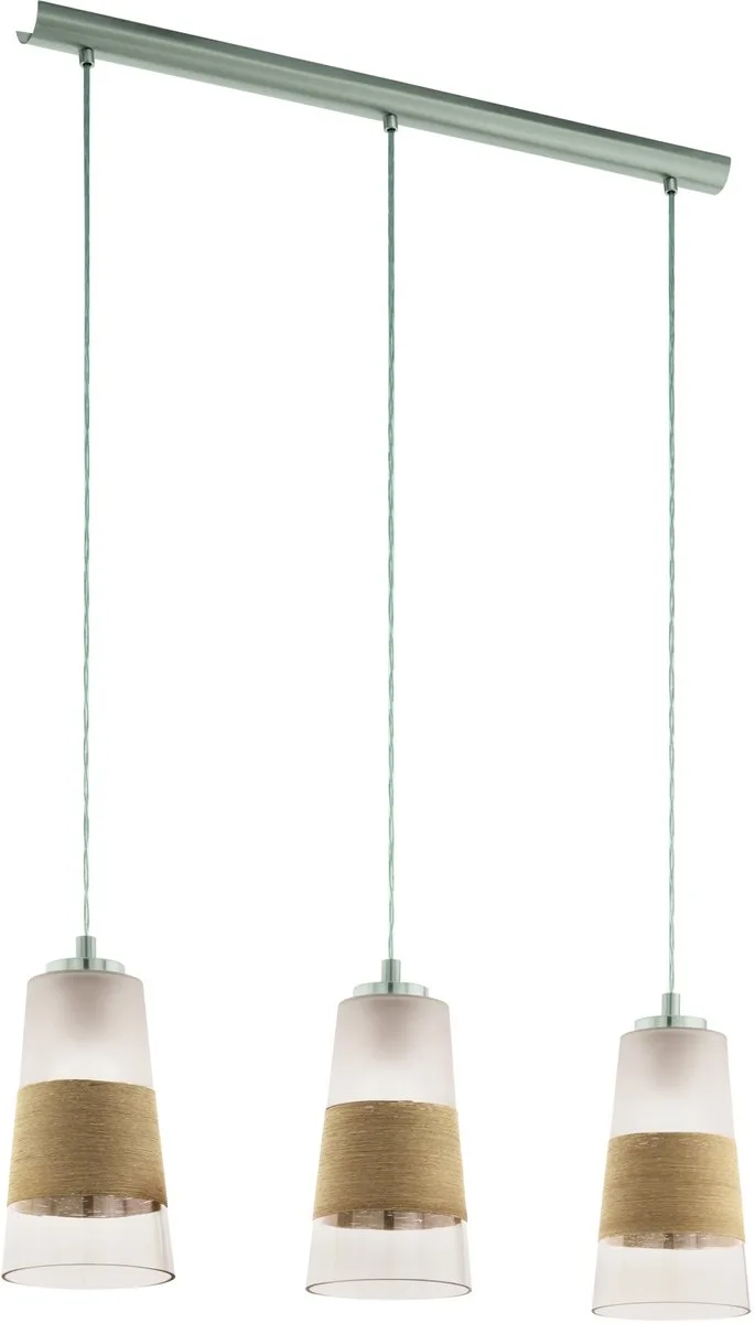 Burnham hangende plafondverlichting Flexibele montage Nikkel, Transparant, E27 A,A+,A++,B,C,D,E de EGLO en Blanc – photo produit