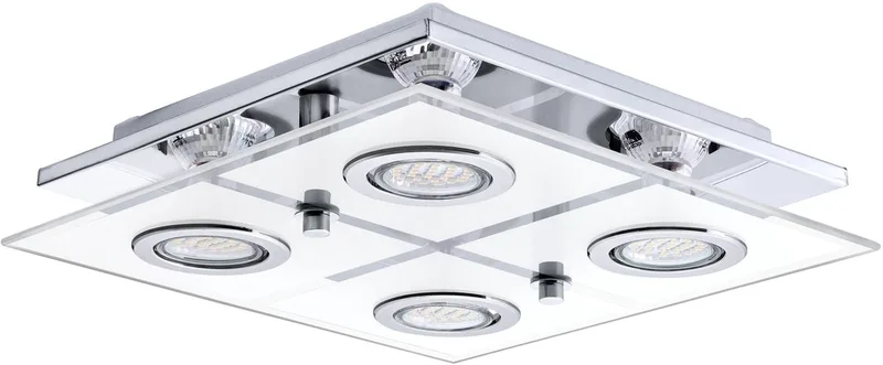 Cabo Plafondlamp - GU10 - 29 cm - Chroom/Wit fra EGLO i Hvid – produktbillede