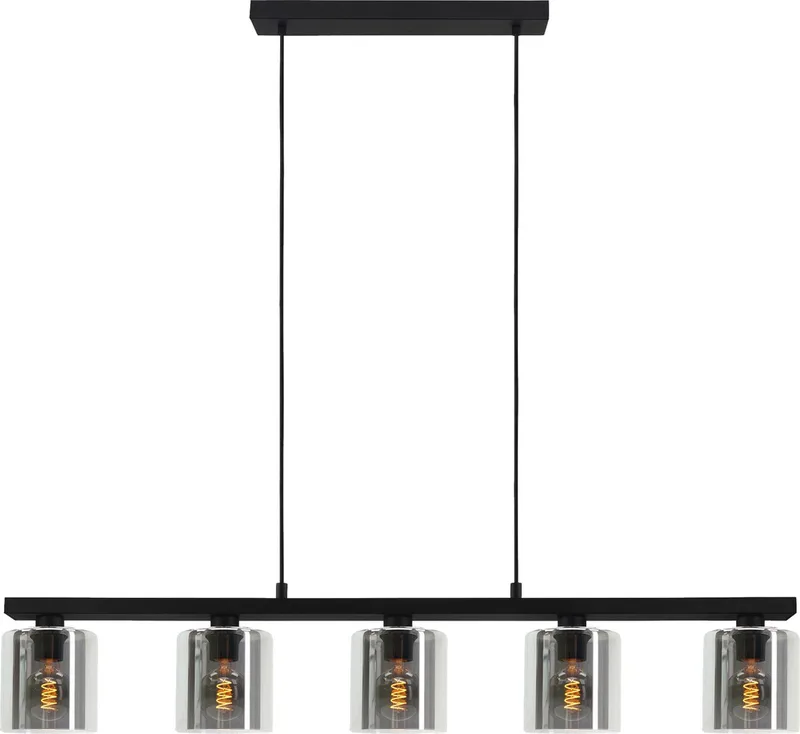 Cadley Hanglamp | E27 | 121 cm | Rookglas - Smoke glas de EGLO en Noir – photo produit
