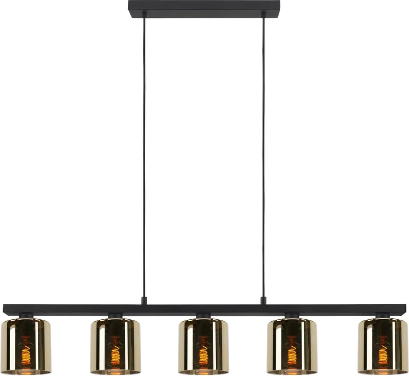 Cadley Hanglamp | Goudkleurig glas | E27 | Breedte 121 cm de EGLO en Noir – photo produit