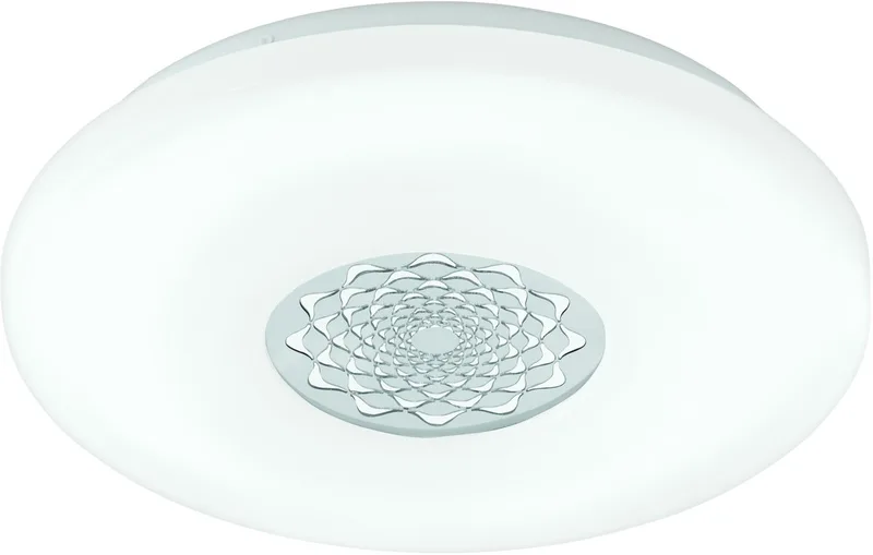 Capasso 1 - Wand/Plafondlamp - 1 Lichts - Ø340mm. - Wit, Chroom de EGLO en Blanc, Chrome – photo produit