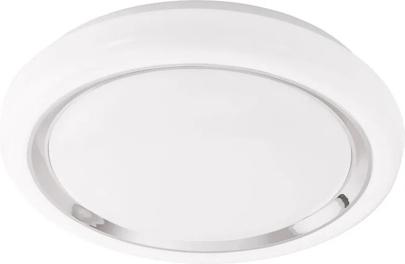 Capasso - Wand/Plafondlamp - 1 Lichts - Wit, Chroom de EGLO en Blanc, Chrome – photo produit