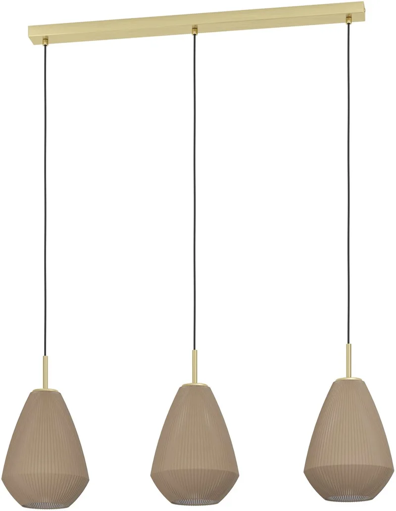 Caprarola Hanglamp - E27 - 90 cm - Zand | Koper - Satijn Glas från EGLO i Zand – produktbild