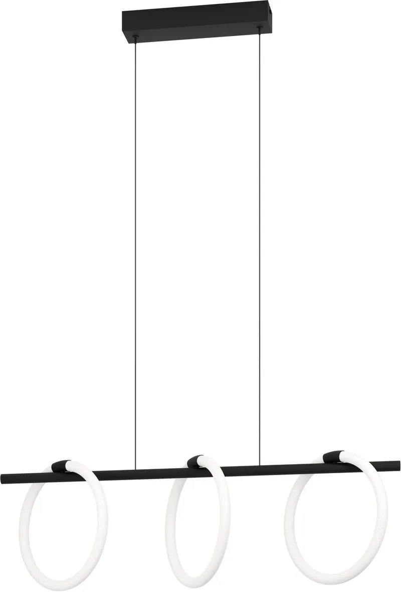 Caranacoa Hanglamp - LED - 78 cm - Zwart | Wit fra EGLO i Sort, Hvid – produktbillede