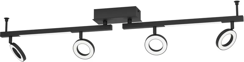 LED-loftspot Cardillio 2 sort med fire ringe fra EGLO i Sort – produktbillede