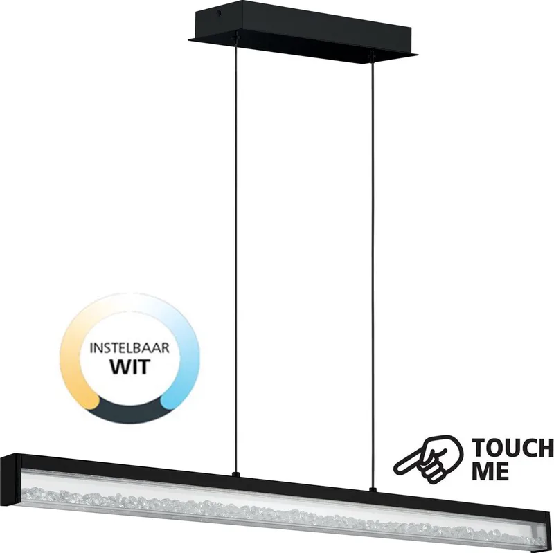 Cardito 1 Hanglamp - LED - 100 cm - Kristallen - Dimbaar de EGLO en Noir – photo produit