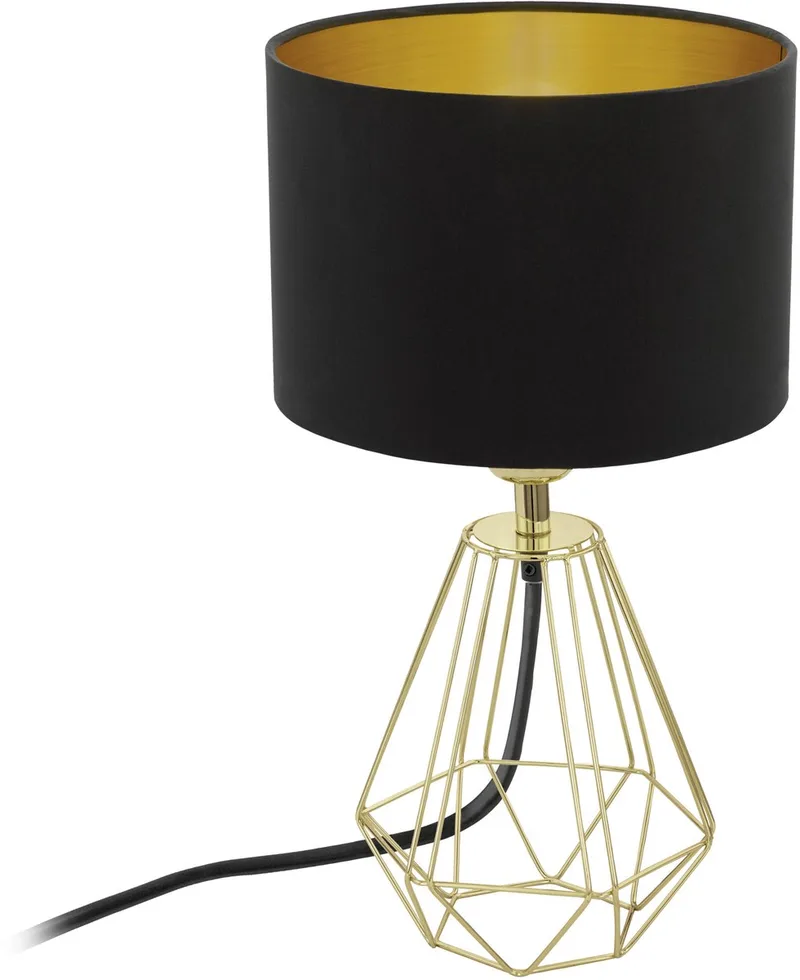 Carlton 2 Tafellamp - 1 Lichts - Ø 16,5 cm - Zwart/Goud fra EGLO i Sort – produktbillede