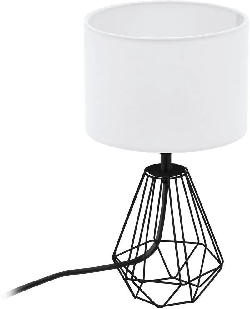 Carlton 2 Tafellamp - E14 - 30,5 cm - Zwart/Wit by EGLO in Black – product photo