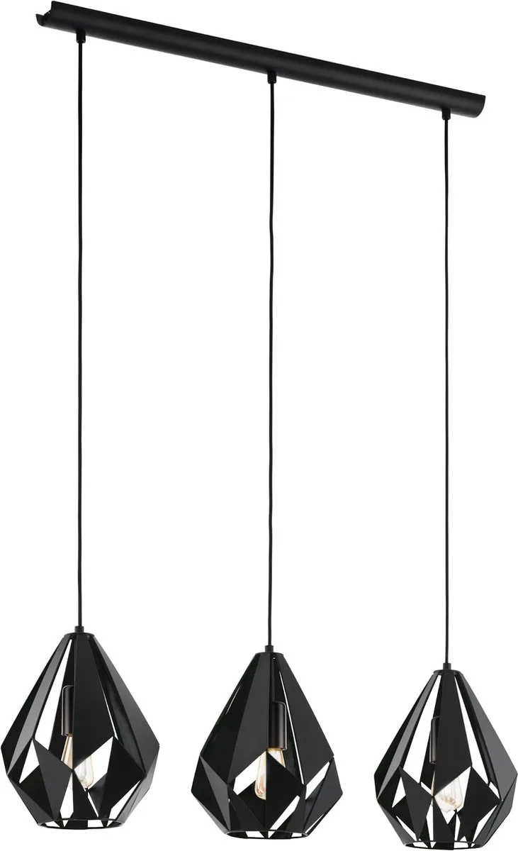 Carlton 5 Hanglamp - E27 - 80,5 cm van EGLO in Zwart – productfoto