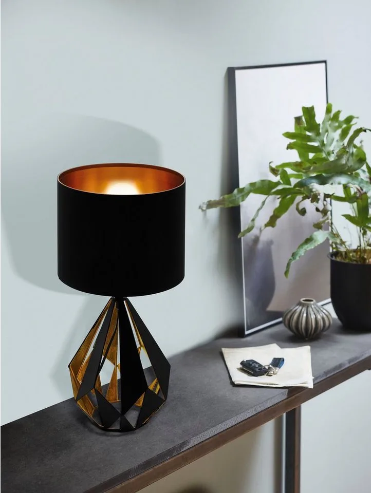 Carlton 5 Tafellamp - E27 - 51 cm - Zwart/Koper de EGLO en Noir, Cuivre – photo produit 2 sur 4