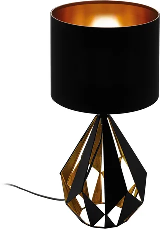 Carlton 5 Tafellamp - E27 - 51 cm - Zwart/Koper de EGLO en Noir, Cuivre – photo produit 1 sur 4