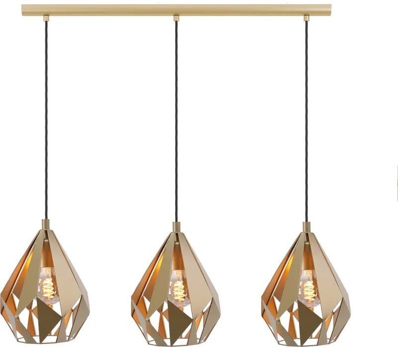 Carlton Hanglamp - E27 - 80,5 cm - Staal fra EGLO i Guld – produktbillede