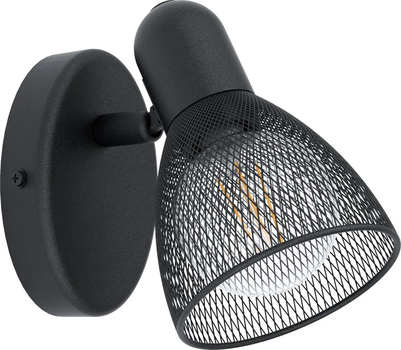 Carovigno Opbouwspot - 1 lichts - 7 cm. - E27 - zwart/rooster von EGLO in Schwarz – Produktfoto