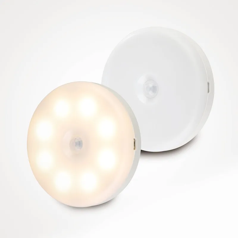 Cascia Wandlamp set 2 stuks - Kastverlichting/Trapverlichting - Bewegingssensor - LED - Ø 8,5 cm - Oplaadbaar/Draadloos - Magnetisch de EGLO en Blanc – photo produit