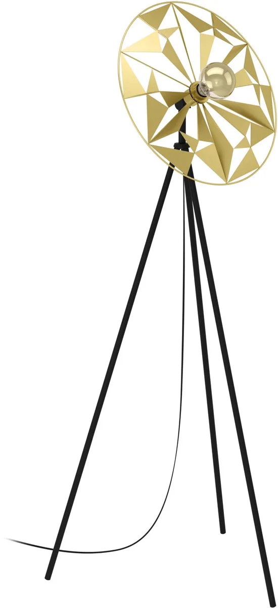 Golvlampa Castanuelo, svart/guld från EGLO i Guld – produktbild