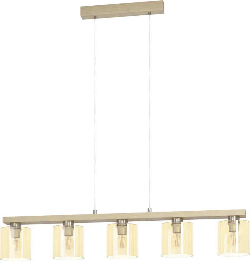 Castralvo Hanglamp - 5 lichts - E27 - glas - grijs by EGLO in Brown – product photo