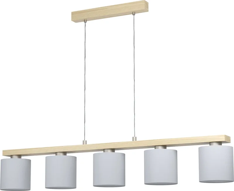 Castralvo Hanglamp - 5 lichts - E27 - Nikkel Mat - Bruin by EGLO in Nikkel-mat, Brown – product photo