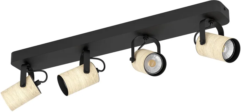 Cayuca Spot - GU10 - 58 cm - Zwart | Bruin van EGLO in Zwart – productfoto