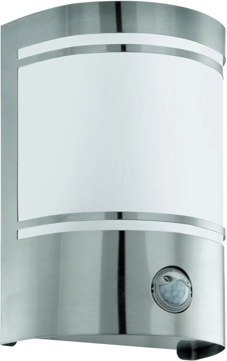 Cerno 1 Wandlamp voor buiten - IP44 - Met sensor - Staal/gesatineerd von EGLO in Roestvast staal – Produktfoto