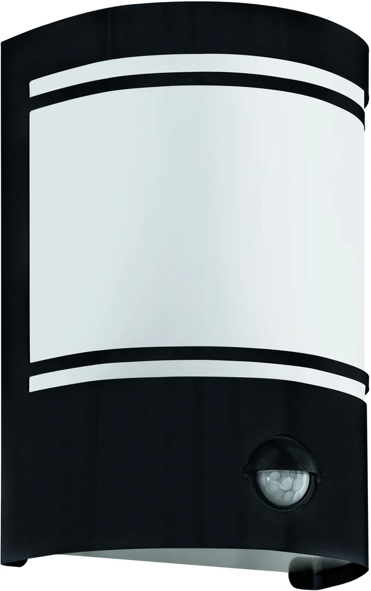 Cerno 2 Wandlamp buiten - E27 - RVS | Glas - Zwart | Wit von EGLO in Schwarz – Produktfoto