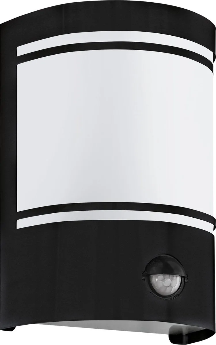 Cerno Wandlamp Buiten - Bewegingssensor - E27 - 20 cm - Zwart/Wit by EGLO in Black – product photo