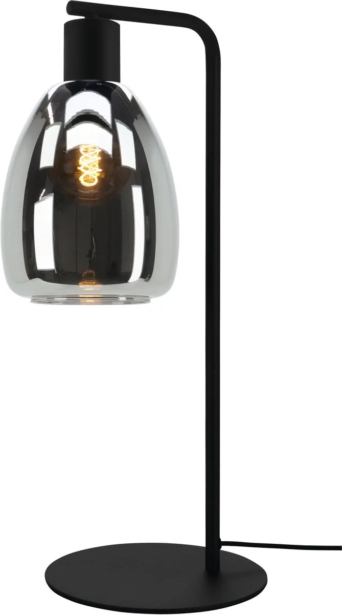 Chelvey Tafellamp - E27 - 50,5 cm - Rookglas fra EGLO i Sort – produktbillede