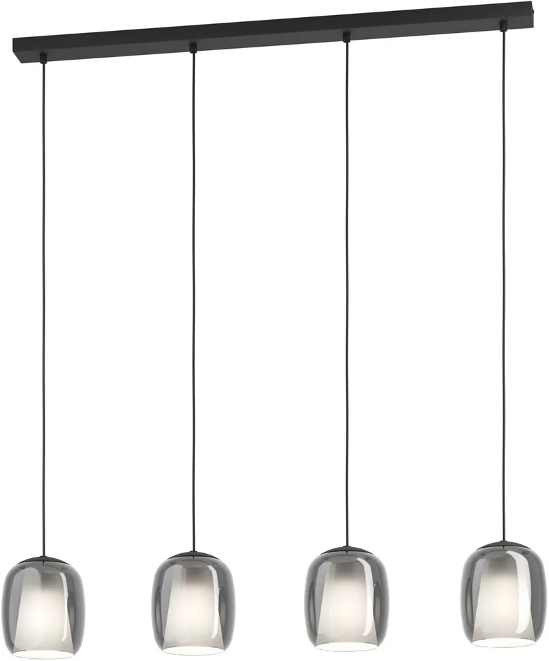 Ciampino Hanglamp - E27 - 97,5 cm - Zwart | Grijs - Glas von EGLO in Schwarz – Produktfoto