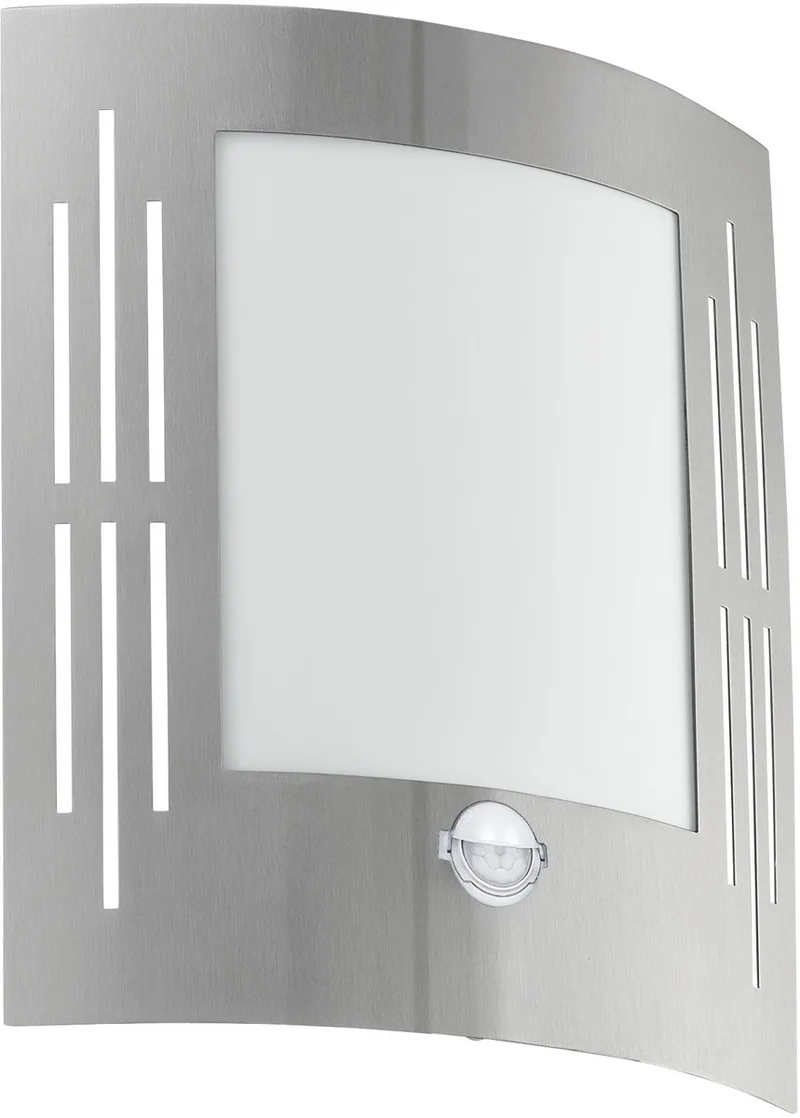 City - Buitenverlichting - Wandlamp Met Sensor - 1 Lichts - RVS de EGLO en Blanc – photo produit
