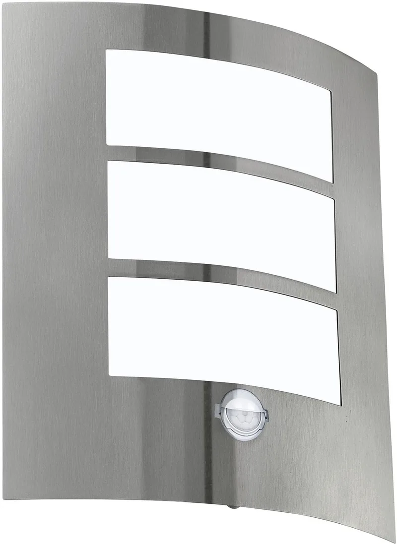 City Wandlamp Buiten - E27 - 26 cm - Bewegingssensor - RVS van EGLO in Wit – productfoto
