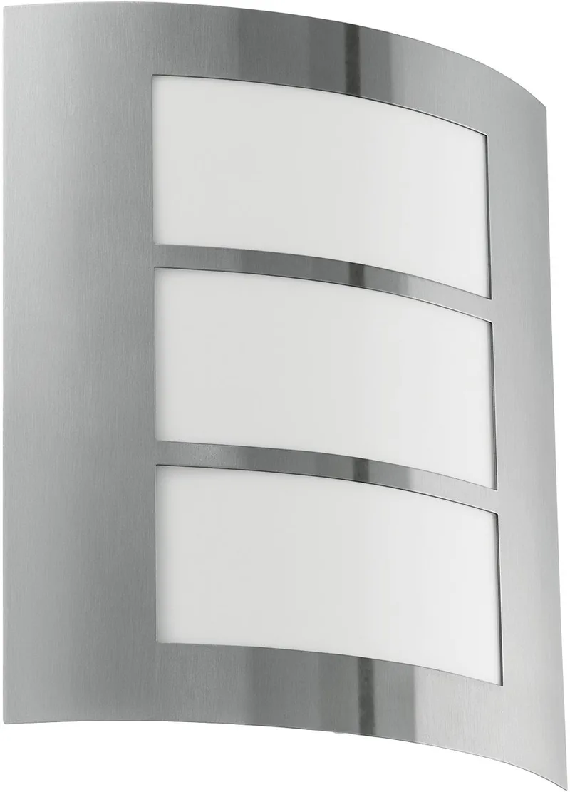 City Wandlamp Buiten - E27 - 26 cm - Roestvast Staal/Wit de EGLO en Blanc – photo produit