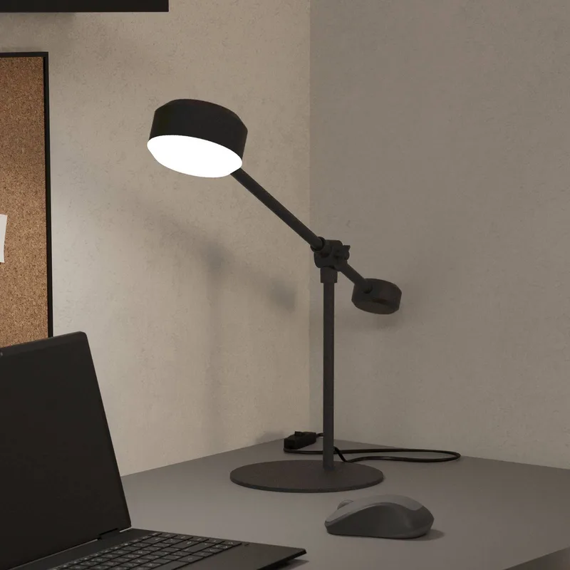 Clavellina LED tafellamp, zwart, kantelbaar von EGLO in Schwarz, Wit gesatineerd – Produktfoto